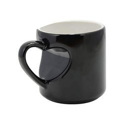 Tazza Magico per le coppie – con manico cuore Special - nero Sublimazione Termostampa