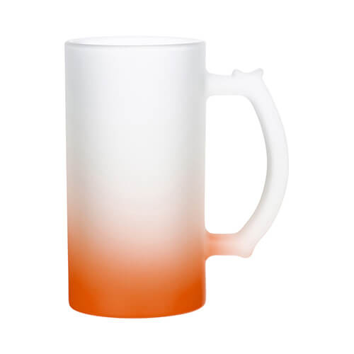 Tazza da 470 ml in vetro smerigliato per sublimazione - sfumatura arancia