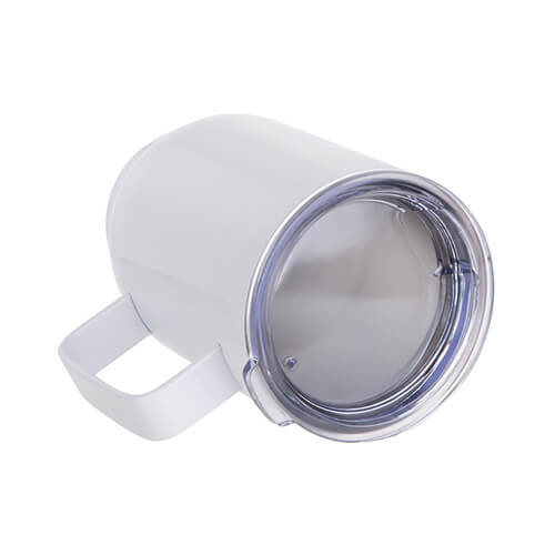 Tazza alta in metallo da 500 ml per caffè a sublimazione - bianca