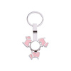 Portachiavi in metallo - spinner per sublimazione - Dog - rosa