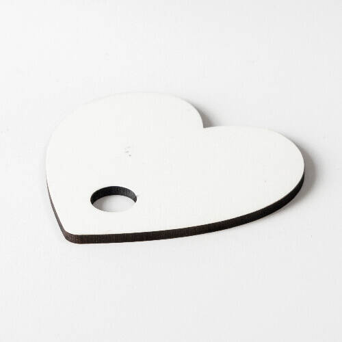 Targhetta con nome in fibra di legno per tazza 780 / 900 / 1050 / 1260 ml per sublimazione - cuore