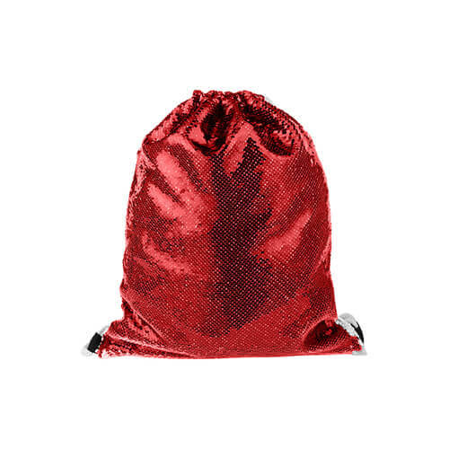 Sacca da portare in spalla 36 x 45 cm con paillettes a due colori per la sublimazione - rossa