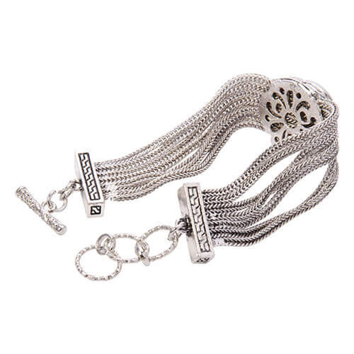 Bracciale in metallo con piastrina circolare per stampa sublimatica