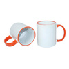 Tazza 330 ml con il manico arancione Sublimazione Termostampa
