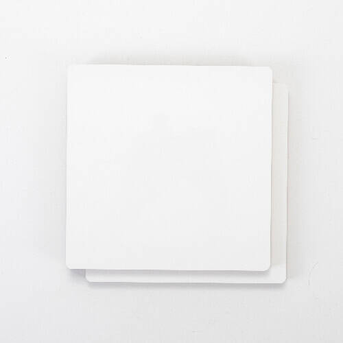 Pannello in fibra per sublimazione 20 x 20 x 1,5 cm - 2 pezzi. - dorso nero