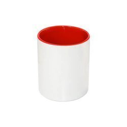 Portapenne in ceramica con interno rosso per sublimazione