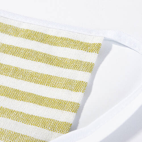 Grembiule per sublimazione in tela - crema con strisce verde chiaro