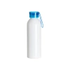 Bottiglia sportiva in alluminio bianco da 750 ml con tappo blu e striscia sublimatica