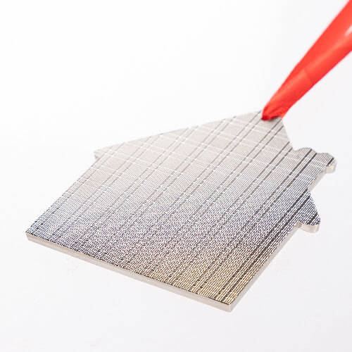 Ciondolo albero di Natale in metallo per sublimazione - casa gialla