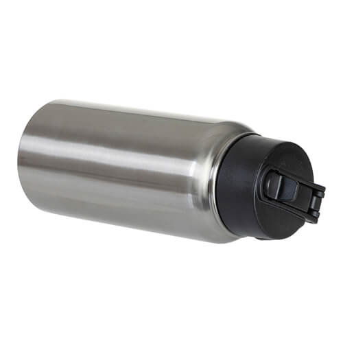 Borraccia da 750 ml con boccaglio largo e manico pieghevole per sublimazione - argento