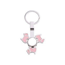 Portachiavi in metallo - spinner per sublimazione - Dog - rosa