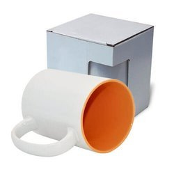 Tazza MAX 450 ml con l'interno arancione con la scatola Sublimazione Termostampa