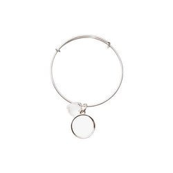 Bracciale con cuore di cristallo e pendente cerchiato per stampa sublimatica  a trasferimento termico