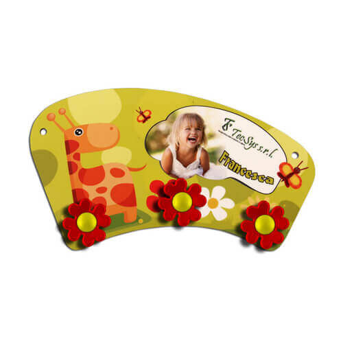 Appendiabiti in MDF per sublimazione - fiori rossi