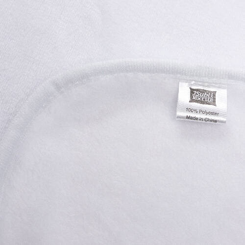 Coperta Minky con cappuccio 150 x 130 cm per sublimazione - bianca