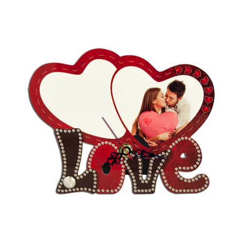 Orologio da terra in MDF - due cuori - Trasferimento termico a sublimazione