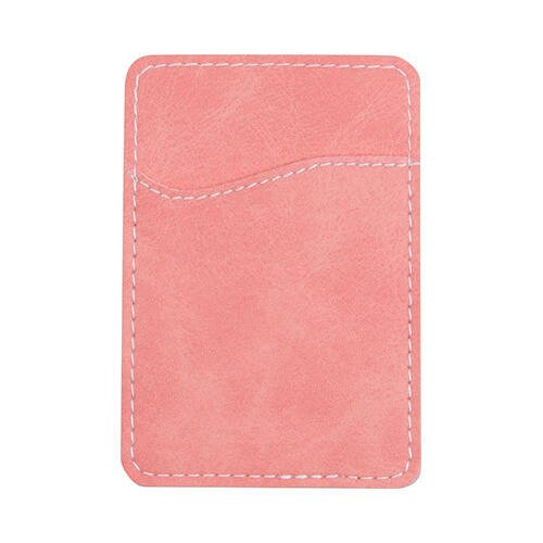 Porta carte di credito in pelle per smartphone a sublimazione - rosa
