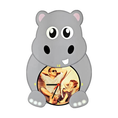 Orologio da parete realizzato in MDF - Hippo - Trasferimento Termico a Sublimazione