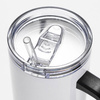 Tazza da viaggio in acciaio inox da 1200 ml con manico nero per sublimazione - bianco