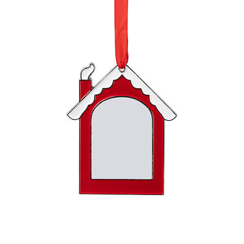 Ciondolo albero di Natale in metallo per sublimazione - chalet