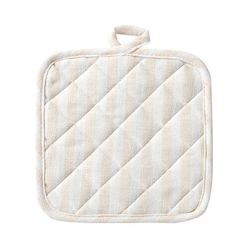 Tappetino da cucina 20 x 20 cm crema con strisce giallo per sublimazione