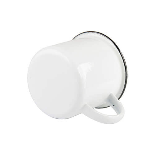 Tazza smaltato 340 ml con bordo nero Sublimazione Termostampa - bianco
