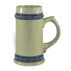 Boccale di birra con ornamento blu Sublimazione Termostampa