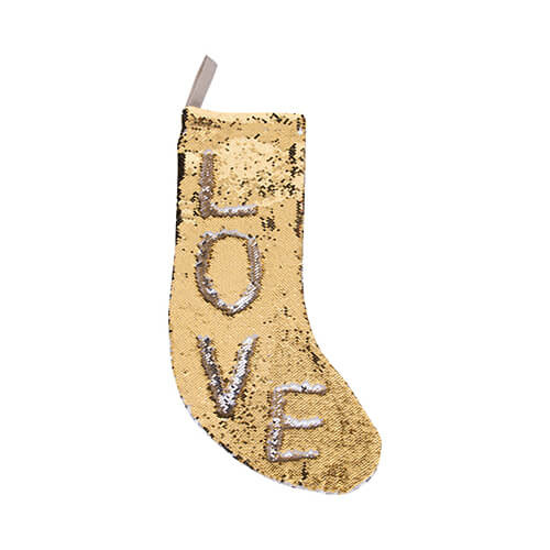 Calza di Natale con paillettes per sublimazione - oro
