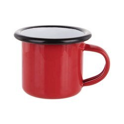 Tazza smaltato 100 ml con bordo nero Sublimazione Termostampa - rosso