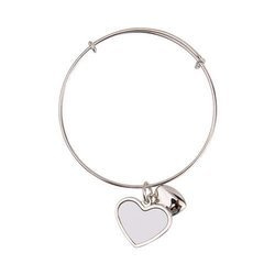 Bracciale con pendente cuore e cuore stampabile per stampa sublimatica 