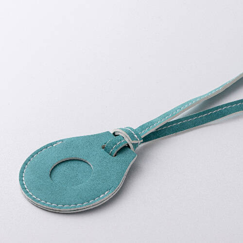 Etichetta in pelle con tracolla / custodia AirTag per sublimazione - verde