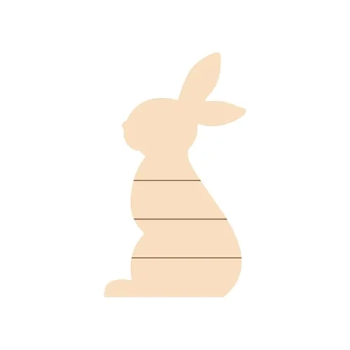 Cornice per foto in compensato a forma di coniglio, a righe, 21 x 38 cm