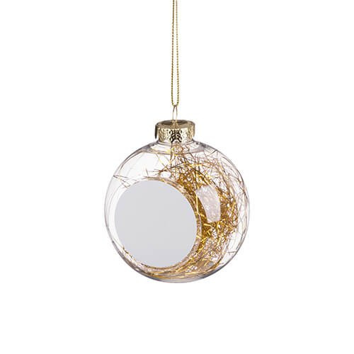 Pallina di albero di Natale per sublimazione con capelli d'oro d'angelo