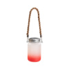 Lanterna da 450 ml con manico in corda - sfumatura rosso