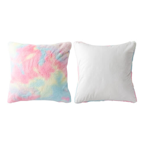 Federa colorata 45 x 45 cm in pile a pelo lungo e microfibra per sublimazione