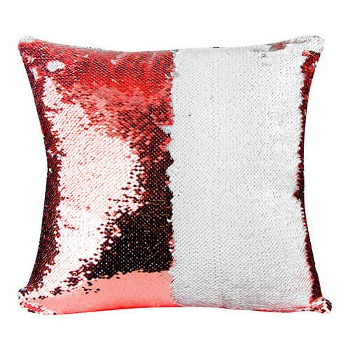 Copricuscino 40 x 40 cm con paillettes per sublimazione - rosso