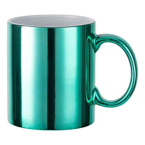 Tazza 330 ml per sublimazione - verde con una scatola di cartone