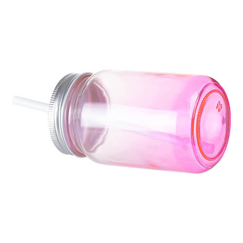 Tazza in vetro Mason Jar da 450 ml senza manico per sublimazione - sfumatura Viola