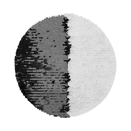 Patch paillettes bicolore da sublimare - cerchio nero Ø 19 su sfondo bianco