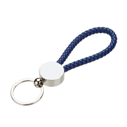 Portachiavi intrecciato cerchio per la sublimazione - blu
