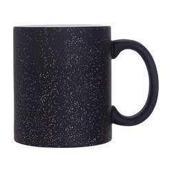 Tazza magica 330 ml nera, opaca con glitter per sublimazione