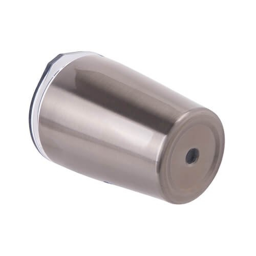 Tazza in metallo, per il latte e con coperchio - argento