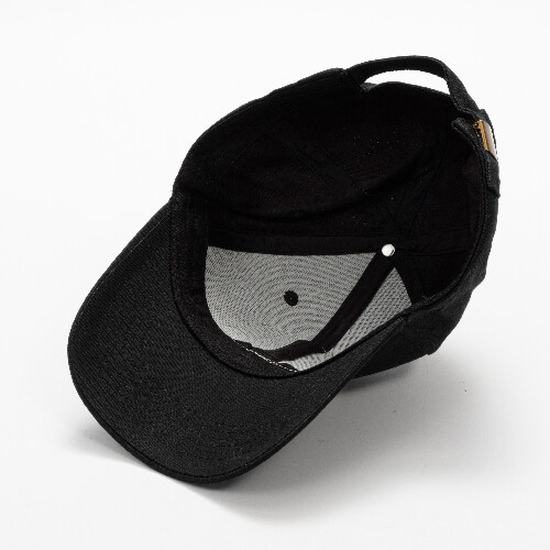 Cappello da baseball in cotone con patch rotonda in velcro per sublimazione - nero
