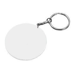 Portachiavi in Plastica Tondo 47 mm Bianco Sublimazione Trasferimento termico