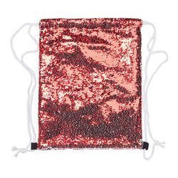 Sacca da portare in spalla 36 x 45 cm con paillettes per la sublimazione - rossa