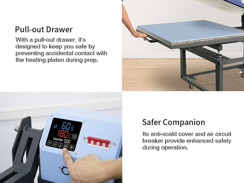 OtterPro pressa piana 80 x 100 cm con piano estraibile