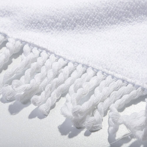 Asciugamano in microfibra 152 x 76 cm con frange per sublimazione - bianco