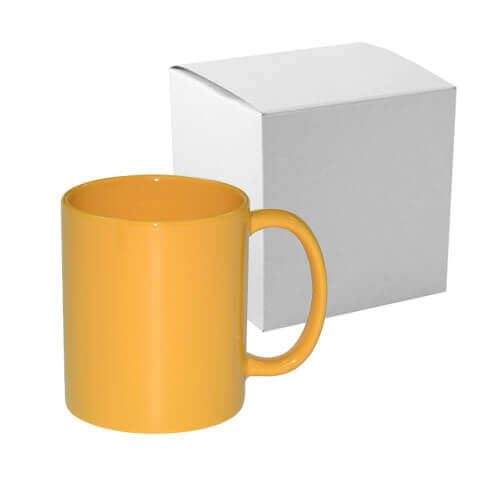 Tazza Full Color giallo, lucido, con la scatola Termostampa