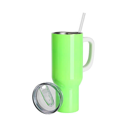 Tazza da viaggio in acciaio inossidabile da 1200 ml per sublimazione - verde neon