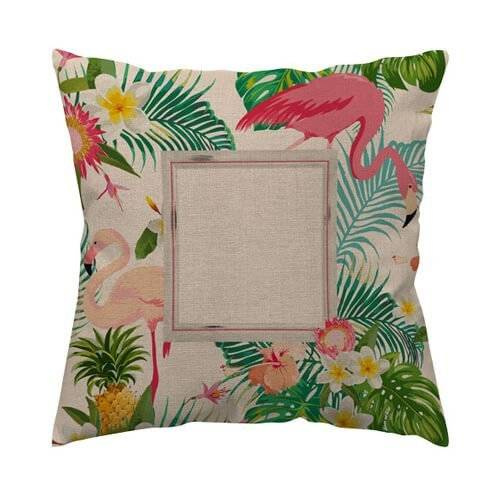 Federa in tela bicolore 38 x 38 cm per sublimazione - Flamingo
